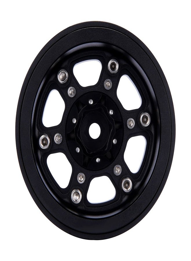 DJX 4PCS 2.9 Beadlock Wheel Rim Set for 1/6 RC Crawler Car Axial SCX6 JLU Wrangler (Black) - Image 4